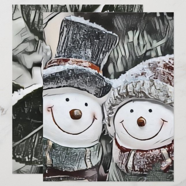 Dessin de Snowman et de Snow (Devant / Derrière)