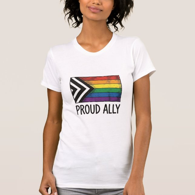 Dessin de T-Shirt Vectoriel Drapeau de Fierté Alli (Devant)
