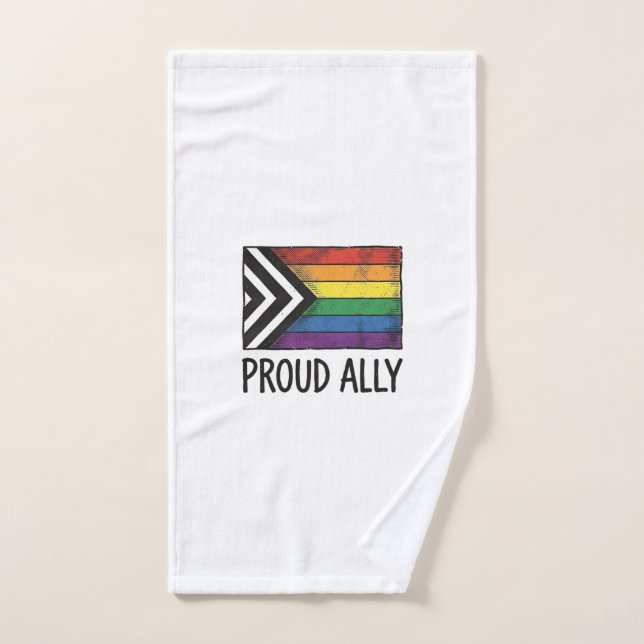 Dessin de T-Shirt Vectoriel Drapeau de Fierté Alli (Serviette à main)