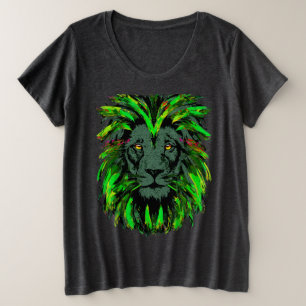 Dessin de tête de lion vert - Faune Gros Chats