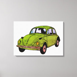 Dessin de voiture Hippie toile enveloppée