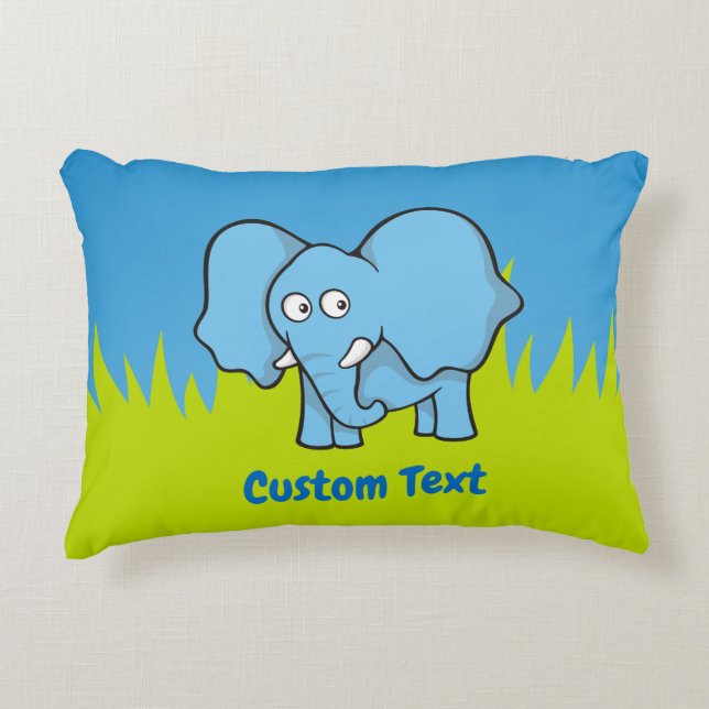 Dessin d'éléphant bleu coussin décoratif (Devant)