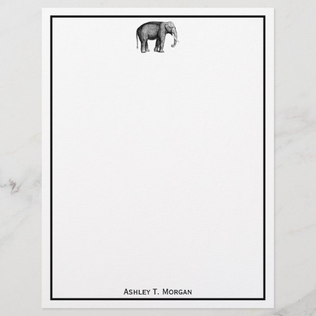 Dessin d'éléphant vintage (Devant)