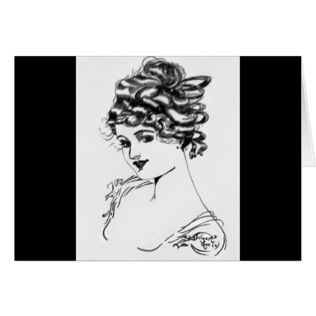 Dessin d'encre Art nouveau 1917 (Devant horizontal)