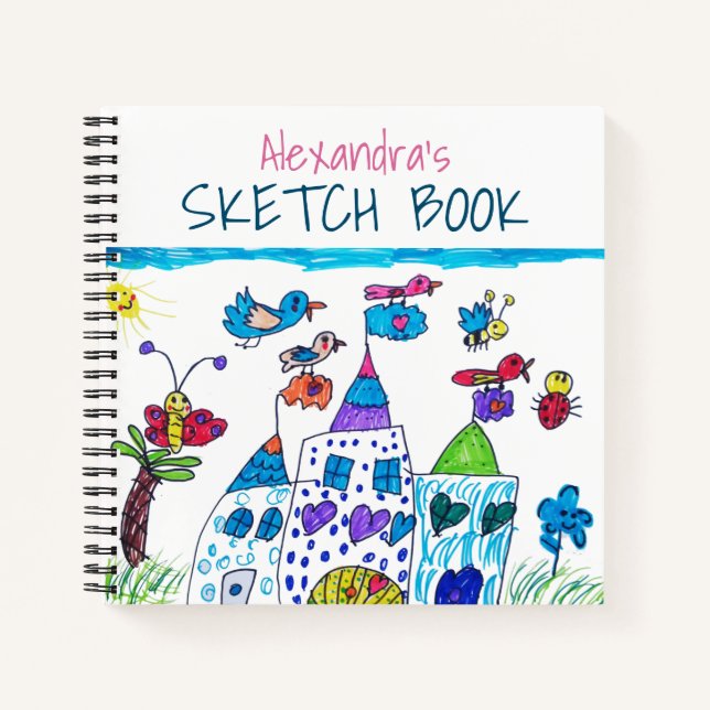 Dessin d'enfant, livre de croquis de château color (Devant)