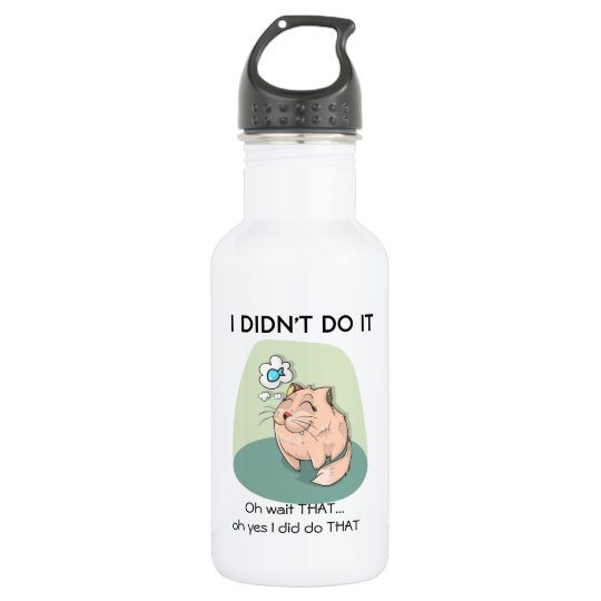 Dessin Drole De Chat Avec La Bouteille D Eau De Zazzle Fr