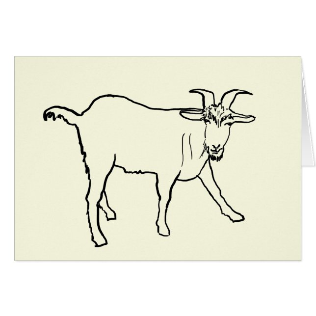 Dessin drôle de chèvre, illustration fantaisiste d (Devant horizontal)