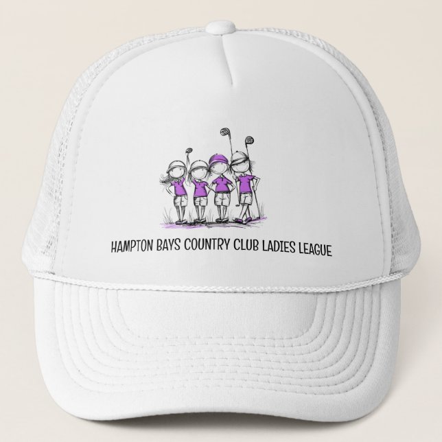 Dessin du Casquette PURPLE de la Ligue de Golf Dam (Devant)