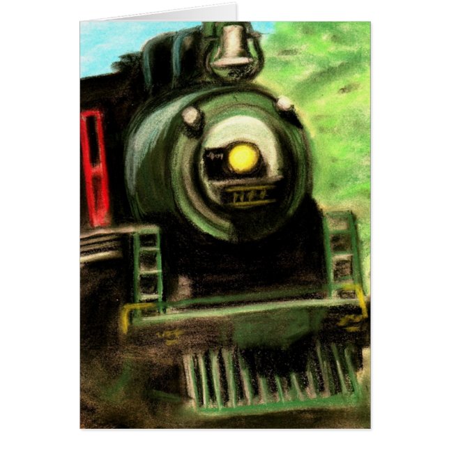 Dessin en pastel d'art de craie locomotive de (Devant)