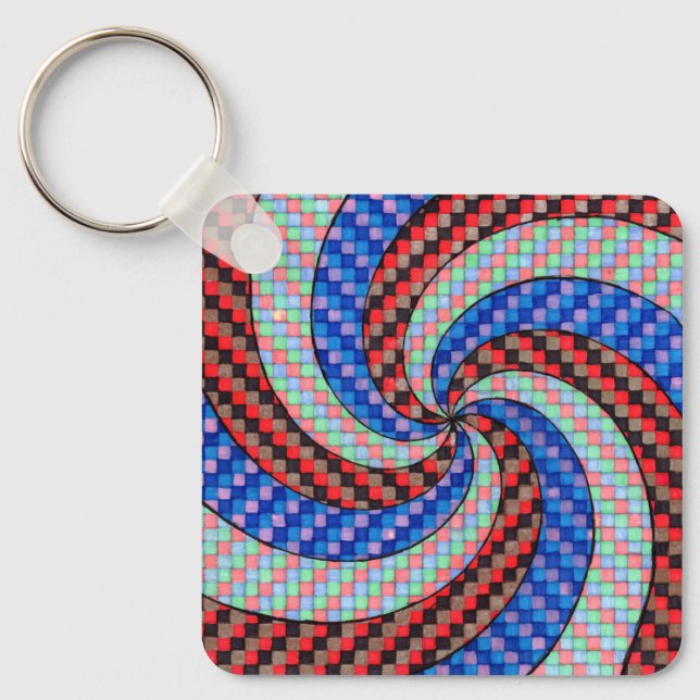 Dessin en spirale de porte-clés unique  (Recto)