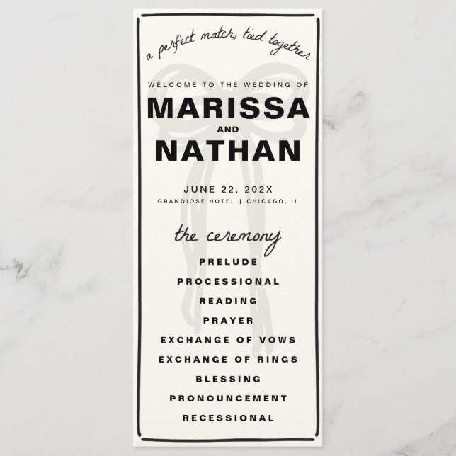 Dessin Ensemble Programme De Mariage De Bow (Devant)