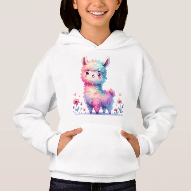 Dessin fantaisiste de lama arc-en-ciel mignon (Devant)