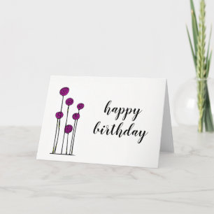 Dessin Fleur - Carte Anniversaire - Blanc à l'inté