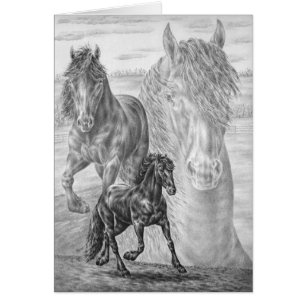 Dessin frison de cheval par le cygne de Kelli