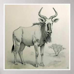 Dessin Gnu - Impression d'art