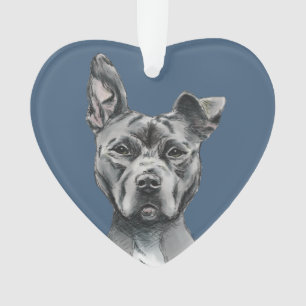 Dessin gris beau de chien de Terrier de pitbull