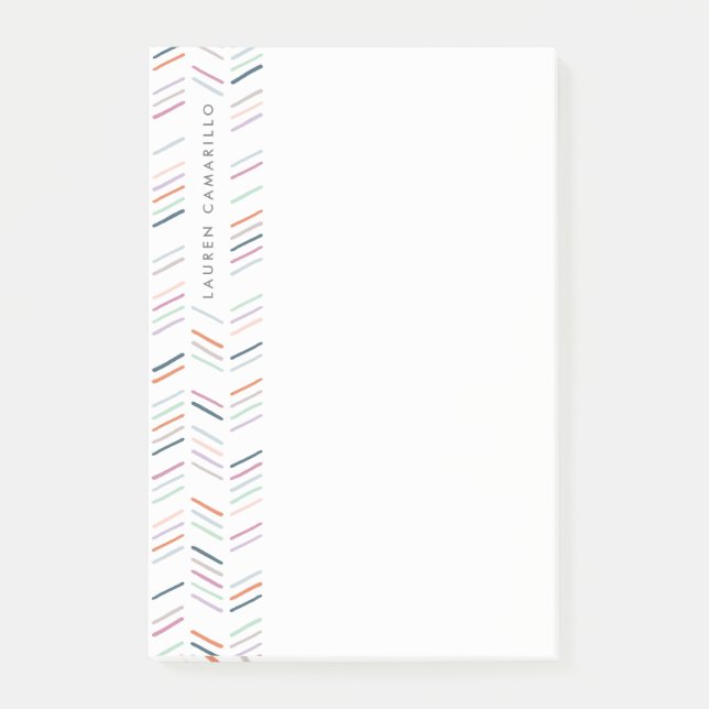 Dessin Herringbone personnalisé post-it - Fuchsia (Devant)