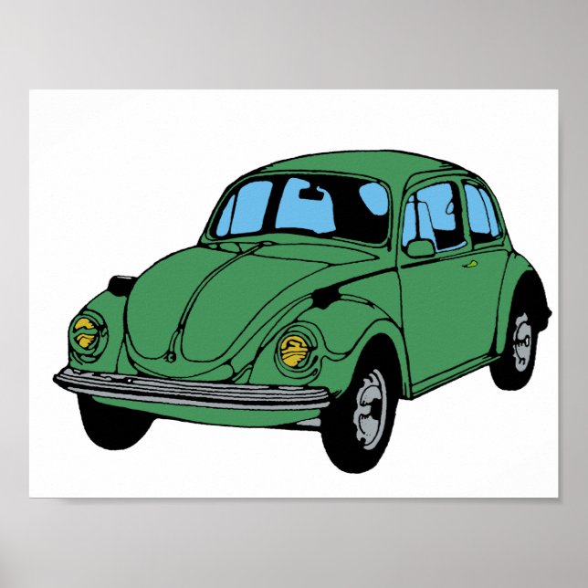 Dessin Hippie Voiture, Papier Poster Valeur (Matte (Devant)