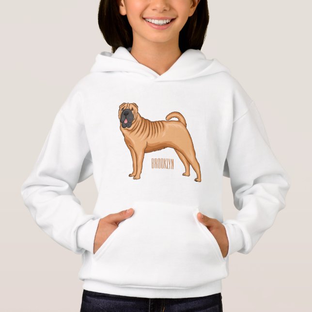 dessin humoristique chinois de chien Shar-Pei (Devant)