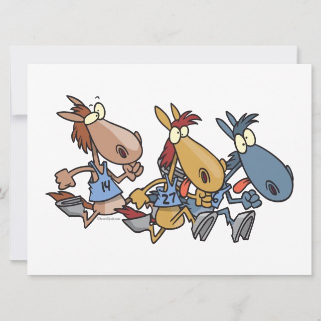 dessin humoristique de course à cheval (Devant)