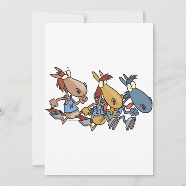 dessin humoristique de course à cheval (Devant)