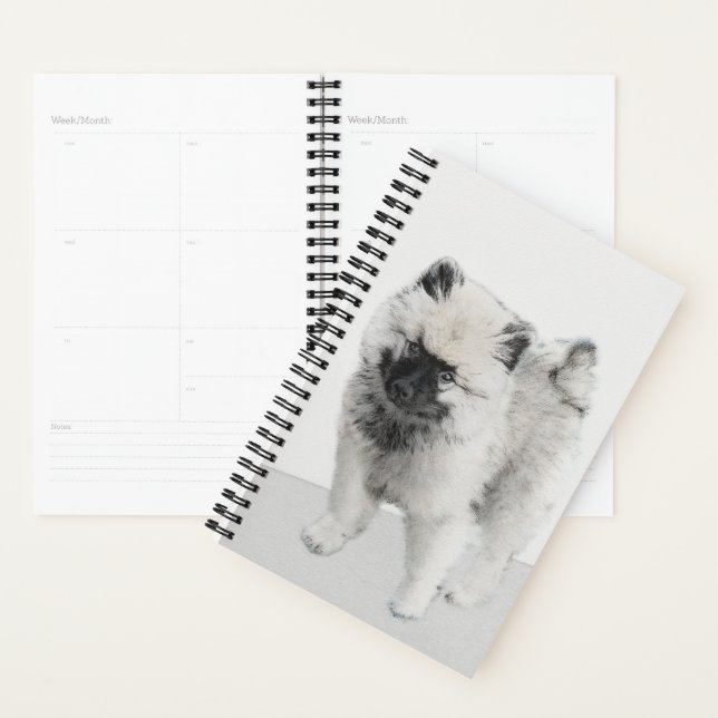 Dessin Keeshond Chiot - Joli dessin original Chien (Devant avec enveloppe)