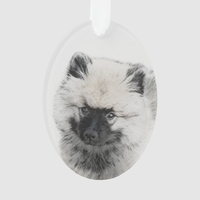 Dessin Keeshond Chiot - Joli dessin original Chien (dos)
