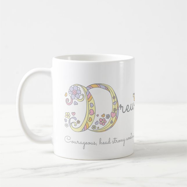 Dessin lettre D nom signifiant mug monogramme (Gauche)