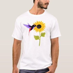 dessin mignon de T-shirt d'oiseaux et de fleurs
