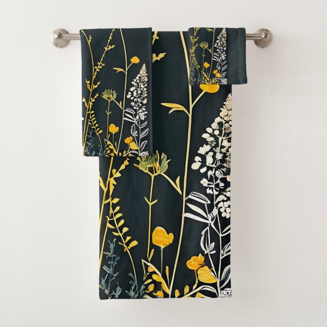 Dessin minimaliste de fleurs jaunes et blanches (En situation)