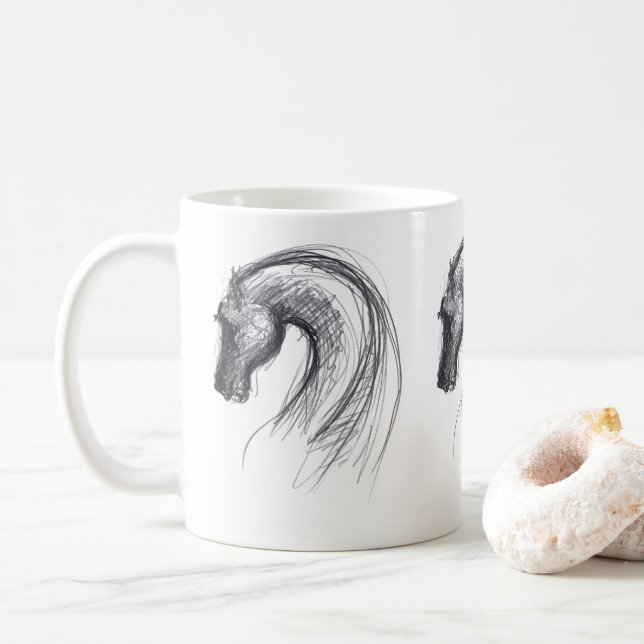 Dessin original 1 Cheval Année Zodiac Mug (Avec donut)