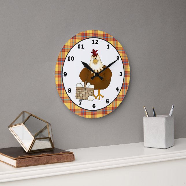 Dessin Poulet de cuisine horloge murale (Bureau)