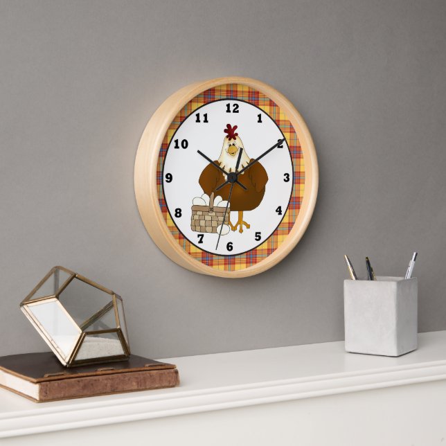 Dessin Poulet de cuisine horloge murale (Bureau)