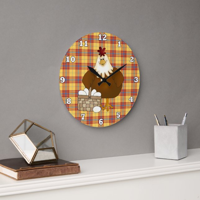 Dessin Poulet de cuisine horloge murale (Bureau)