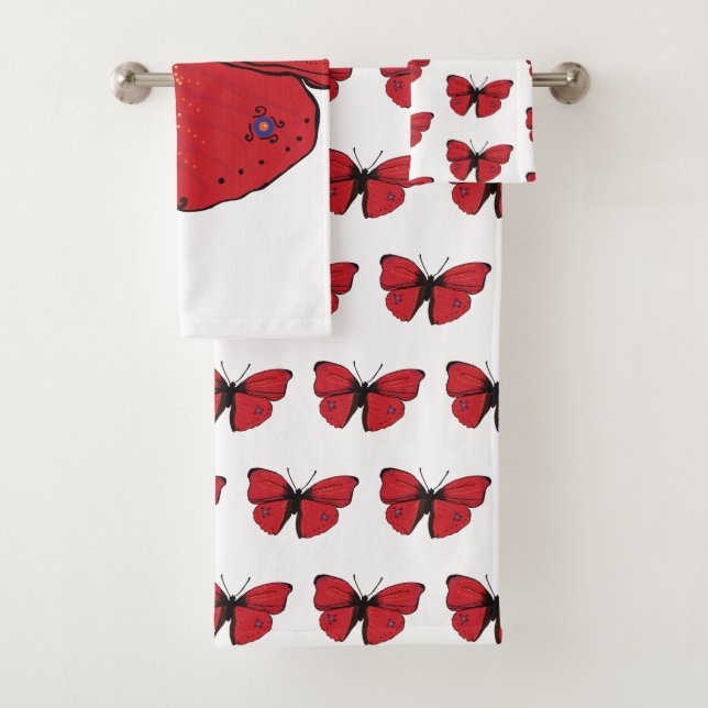 Dessin rouge de papillon (En situation)
