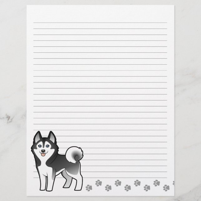 Dessin Sibérien Husky / Malamute d'Alaska (Devant)