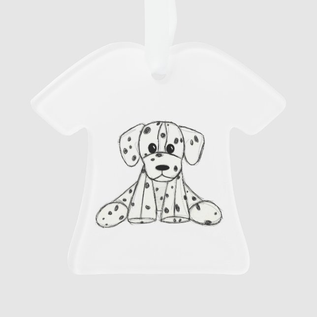 Dessin simple de contour de chien en peluche dalma (devant)