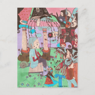 dessin surréaliste par faustine, carte postale