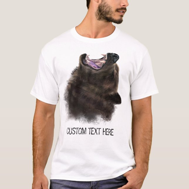 Dessin T-shirt de l'ours - Votre texte (Devant)