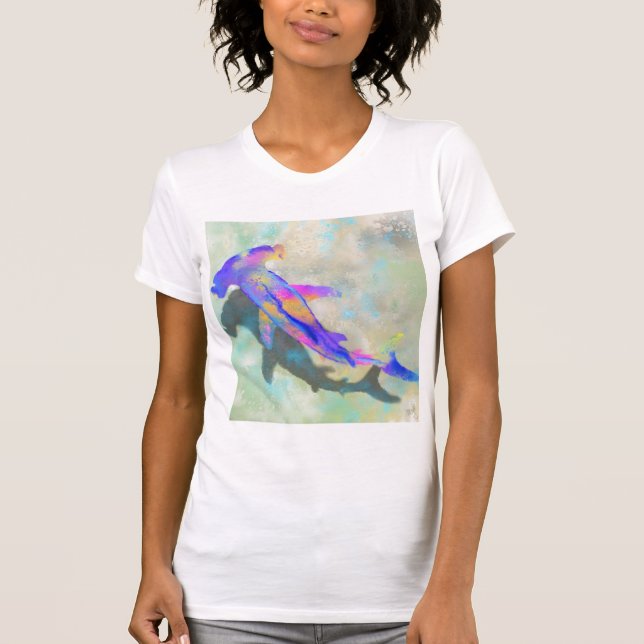 Dessin T-shirt requin en marteau coloré (Devant)