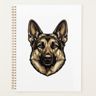 Dessin vectoriel de chien de berger à gravure vint