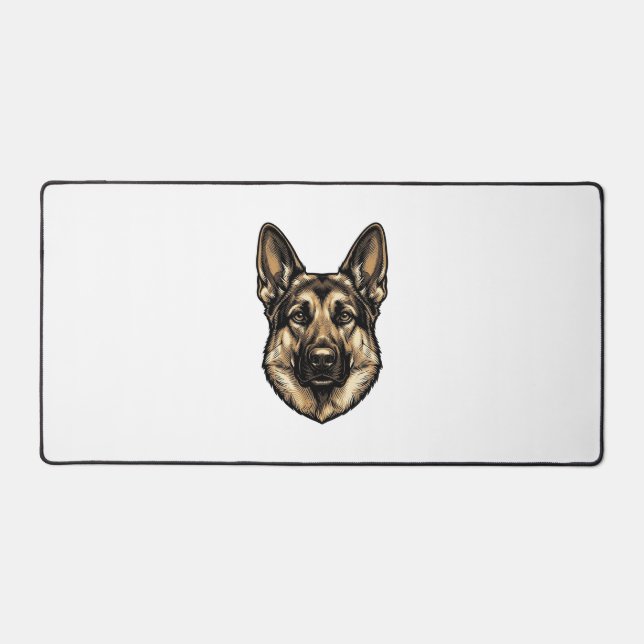 Dessin vectoriel de chien de berger de gravure vin (Recto)