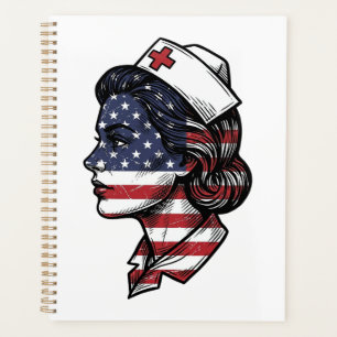 Dessin vectoriel de profil d'infirmière avec drape