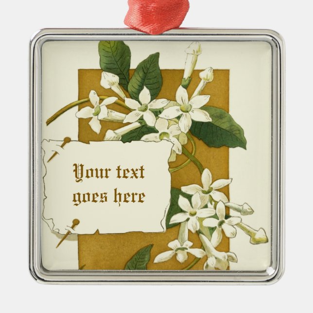 Dessin vintage blanc jasmin ornement (Devant)