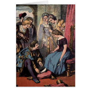 Dessin vintage : Cendrillon et le prince