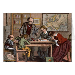 Dessin vintage : Le maître d'école antique