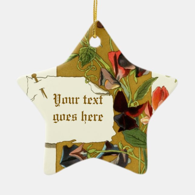 Dessin vintage rouge violet pois doux ornement (Devant)