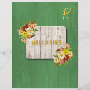 Dessinateur de recettes rustique coloré pays