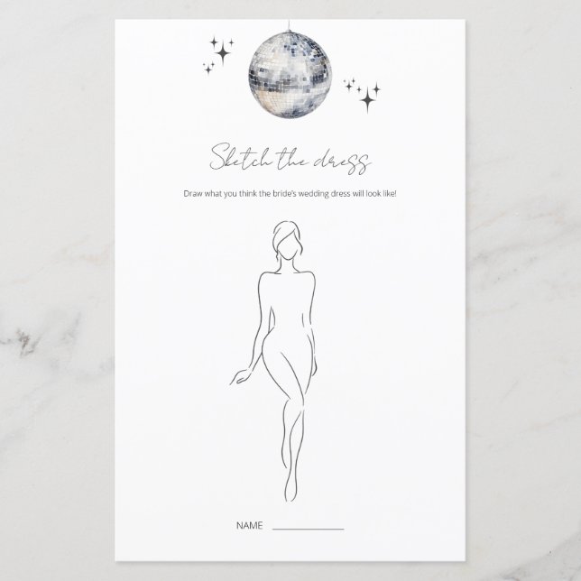 Dessiner Le Dress Disco Ball Fête des mariées Jeu (Devant)