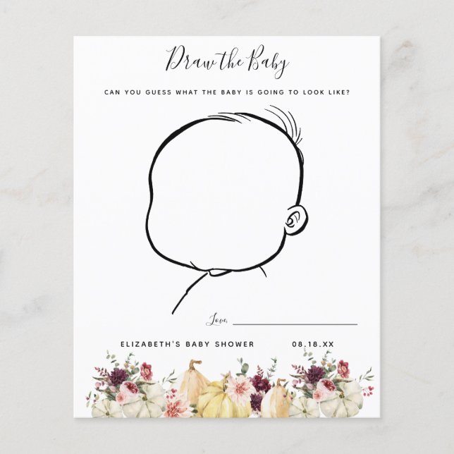 Dessinez le bébé | Jeu de Baby Shower (Devant)